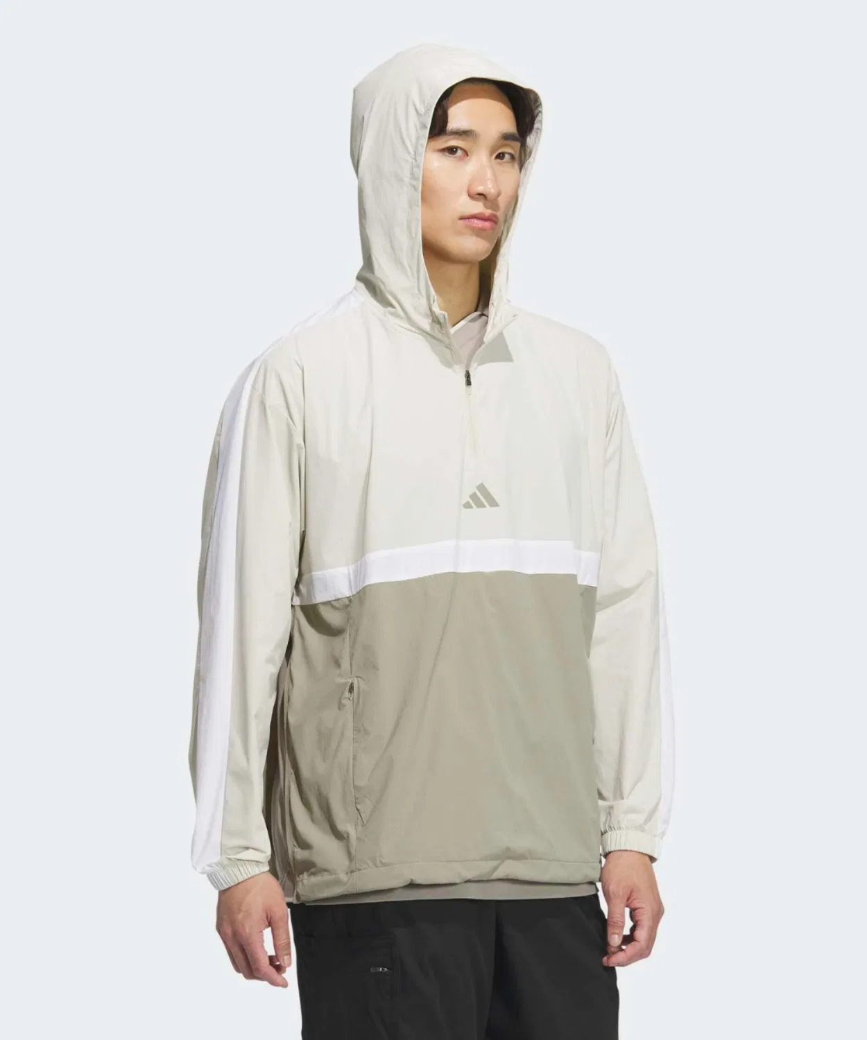 Мужская куртка-блузон с капюшоном, длинный рукав, Adidas Golf, Кремовый — фото 3