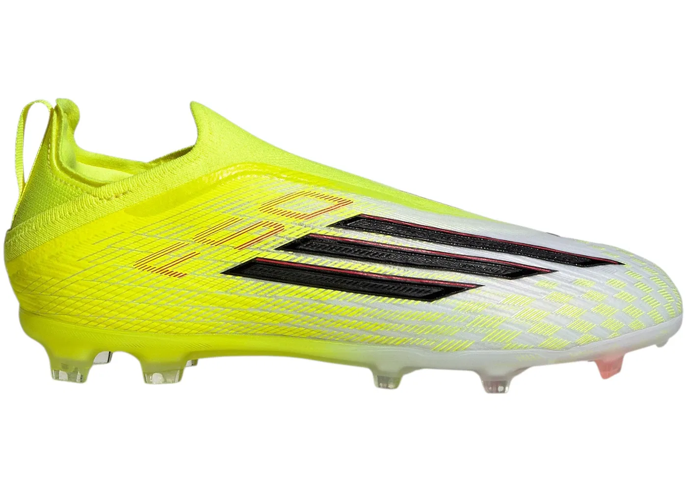 Детские бутсы без шнурков Adidas F50 Elite Laceless FG, Team Solar Yellow 2 Core Black Lucid Red