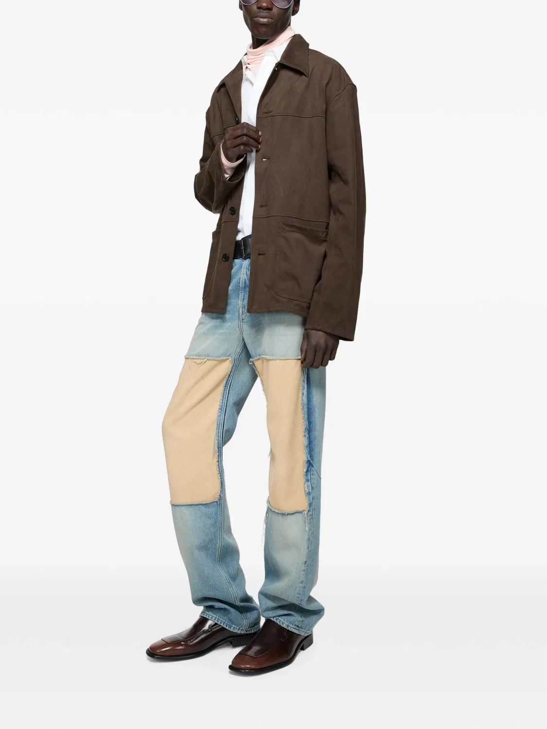 Рубашка из искусственной замши Acne Studios, коричневый — фото 2