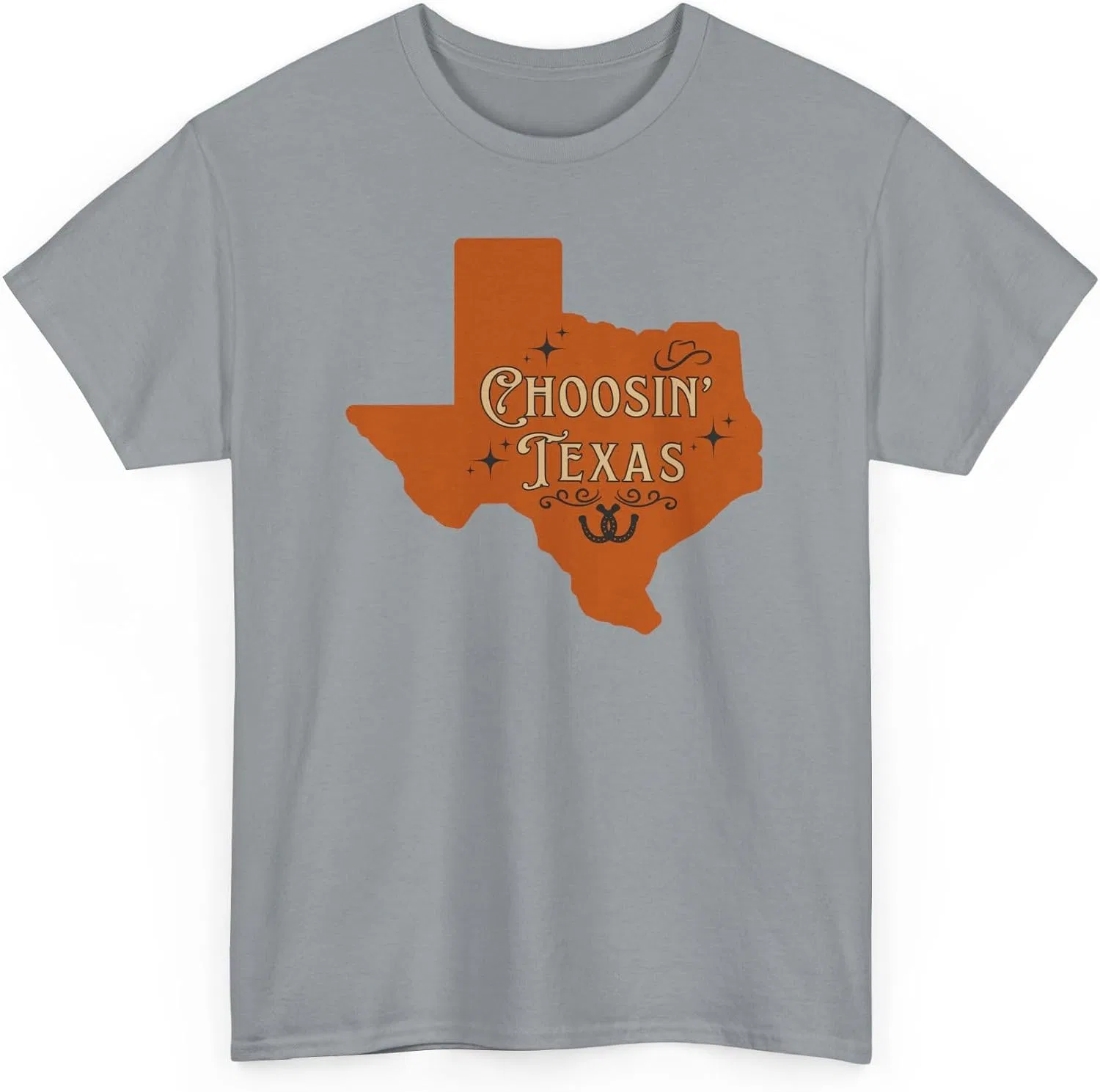 Женская футболка с принтом Choosin' Texas Country Music State Cowgirl Rodeo Ella Tee, Gravel