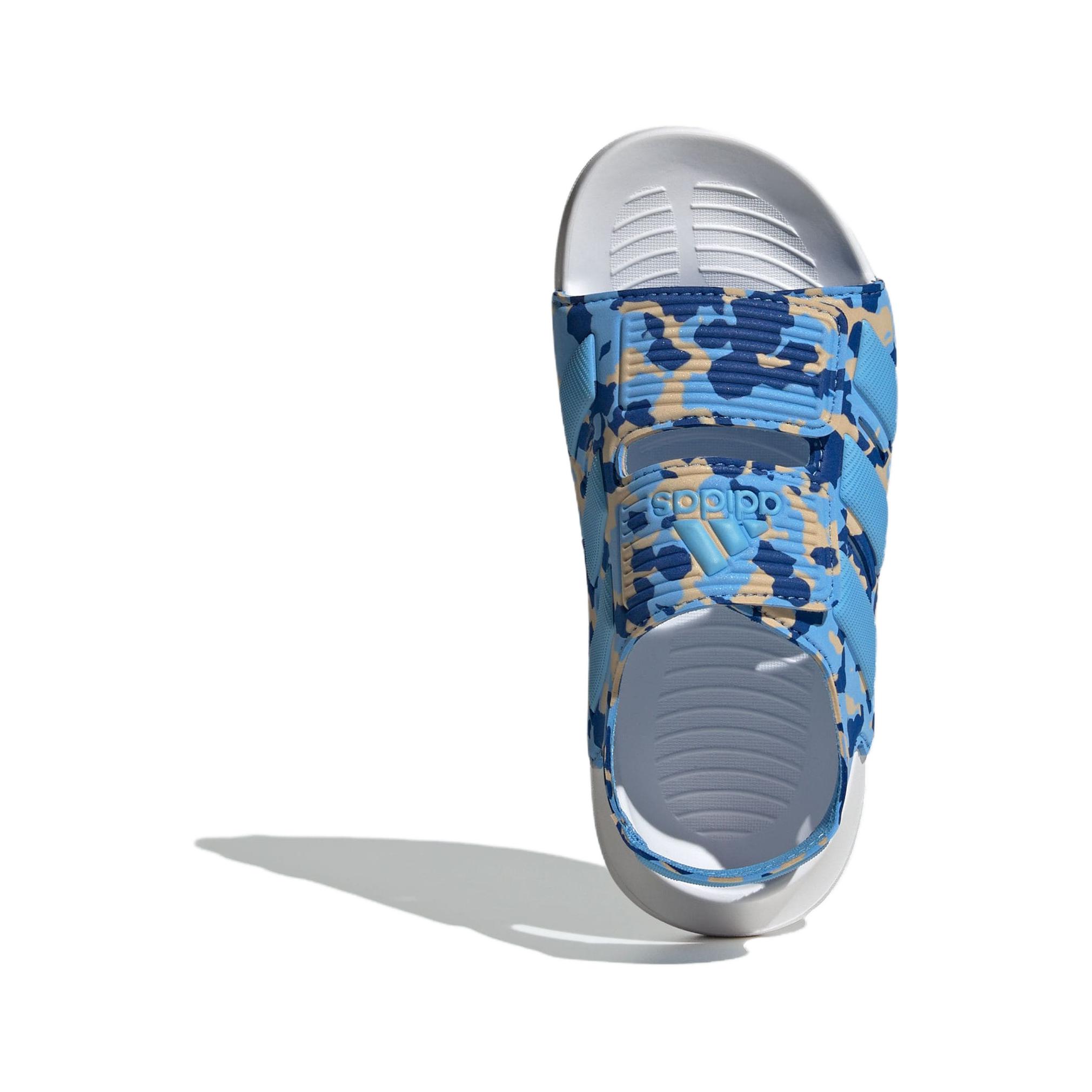 Детские сандалии Adidas Altaswim 2.0 для дошкольников с противоскользящей подошвой, антиударные дышащие синий желтый белый — фото 4