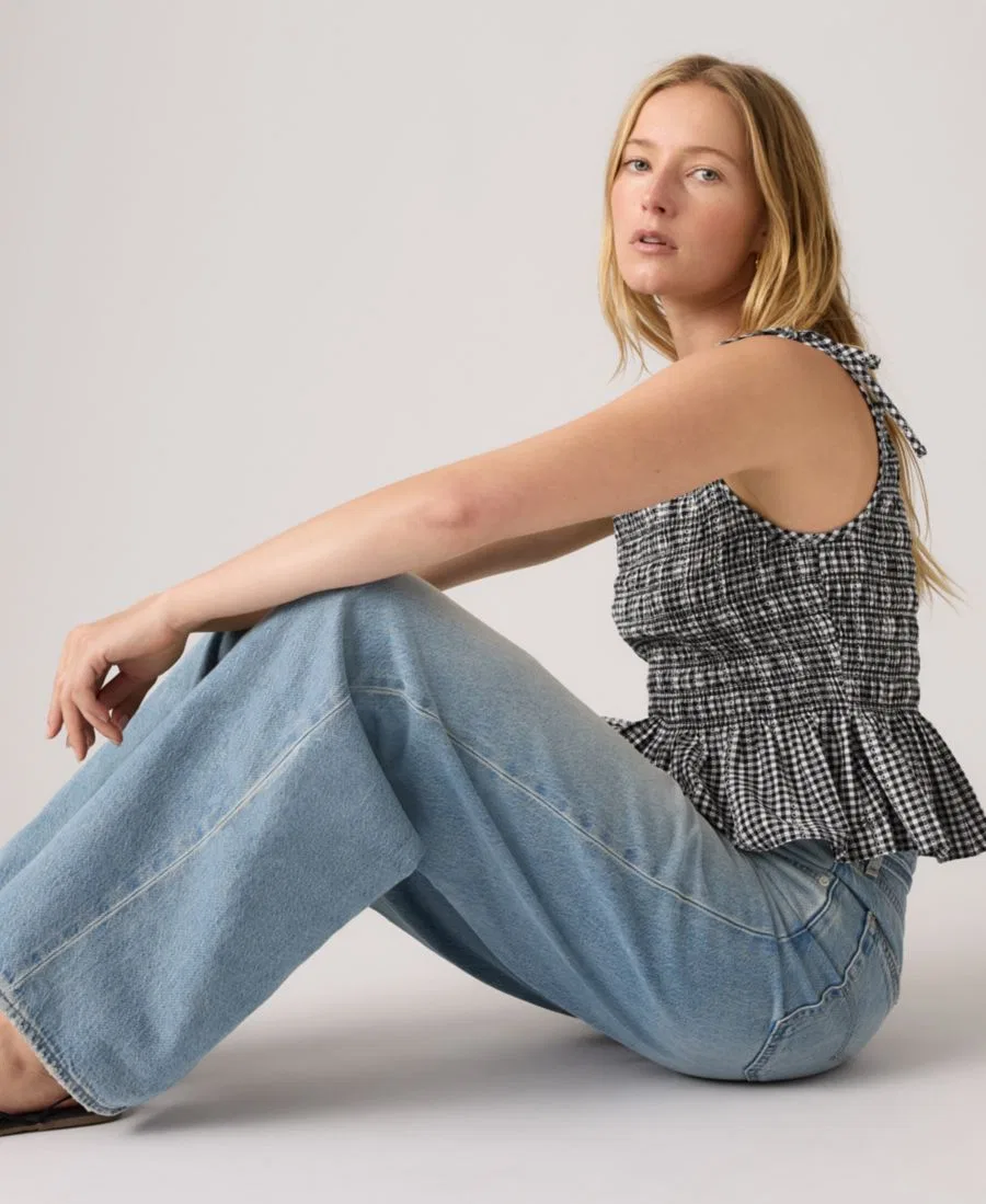 Женская блузка без рукавов Monaco Levi's, Springtime Dobby Gingham Black And White — фото 3