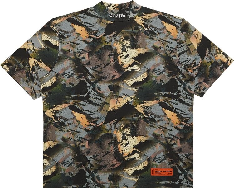 

Футболка Heron Preston Short-Sleeve Turtleneck 'Camo Green/White', зеленый