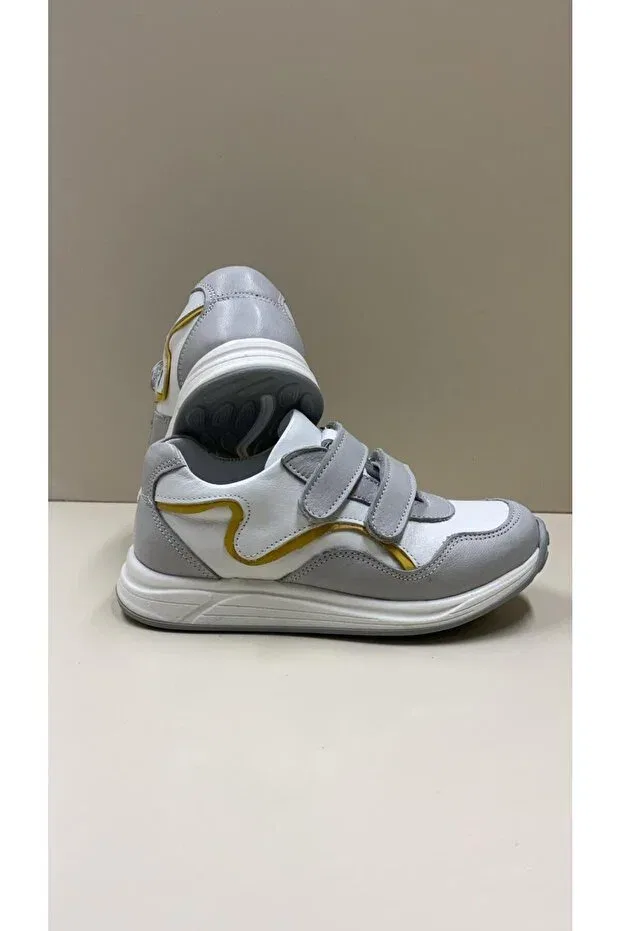 Детские ортопедические спортивные туфли с липучкой Perlina Eren Premium, White — фото 4