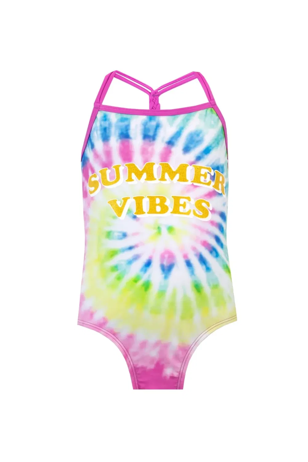 Детский купальник Tie Dye Summer Vibes Harry Bear, Pink