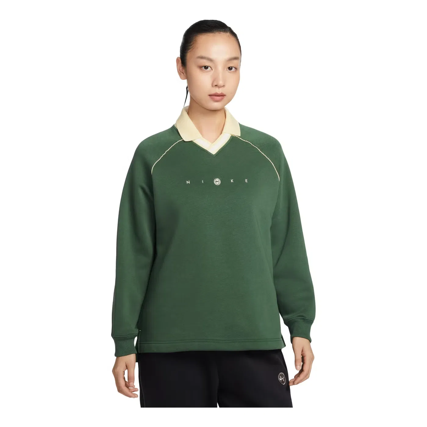Поло оверсайз с принтом Phoenix Fleece Nike, пихтовый