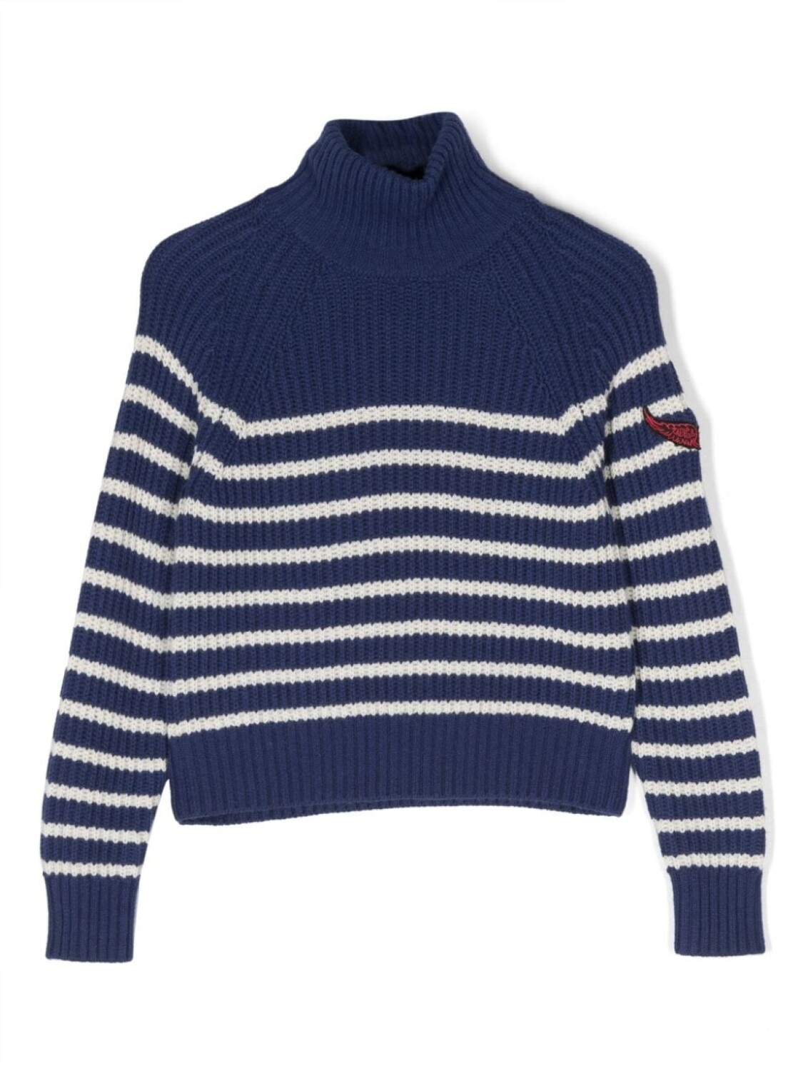

Zadig & Voltaire Kids джемпер в полоску с нашивкой-логотипом, синий