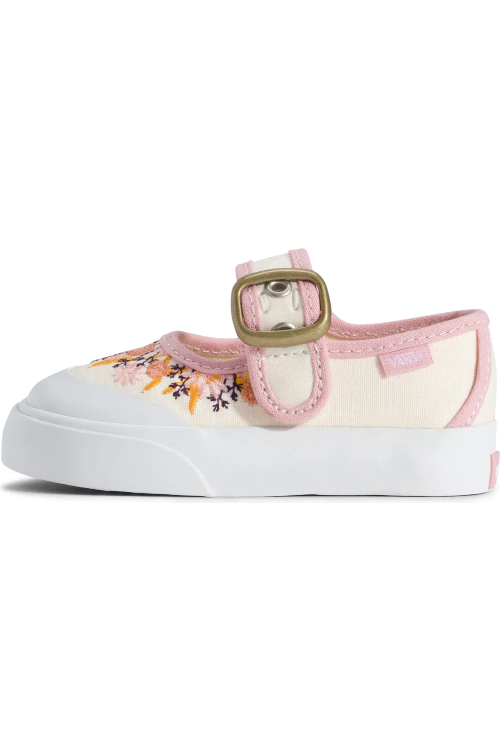 Детские кеды-мэри джейн с цветочной вышивкой Vans, Pressed Floral Marshmallow — фото 4