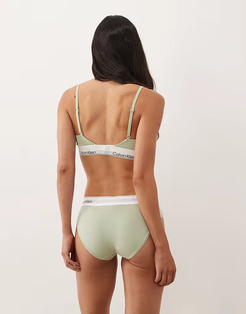 Трусики-бикини Calvin Klein Icon из хлопка и модала фисташково-зеленый — фото 3