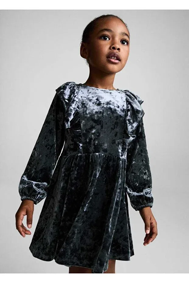 Детское платье для девочек с длинным рукавом Mango Baby, Blue