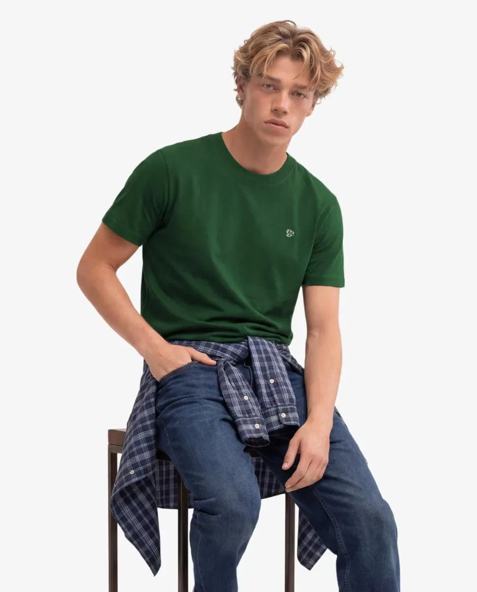 Мужская футболка с вышивкой, Essential Sdco Logo, Superdry, зеленый — фото 4