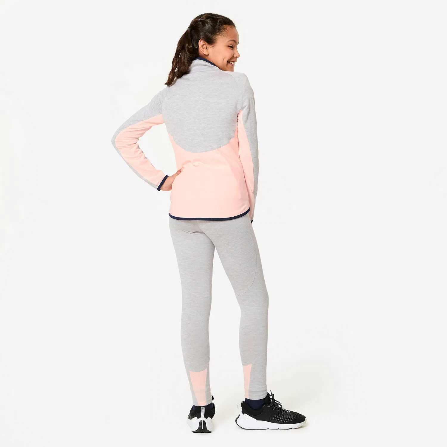 Детский спортивный костюм с длинным рукавом Decathlon, Perlgrau Fluoreszierendes Blassrosa — фото 4
