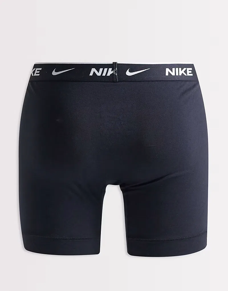 Боксеры-брифы хлопковые стретч 3 шт Nike Essential, черный/серый/белый — фото 2