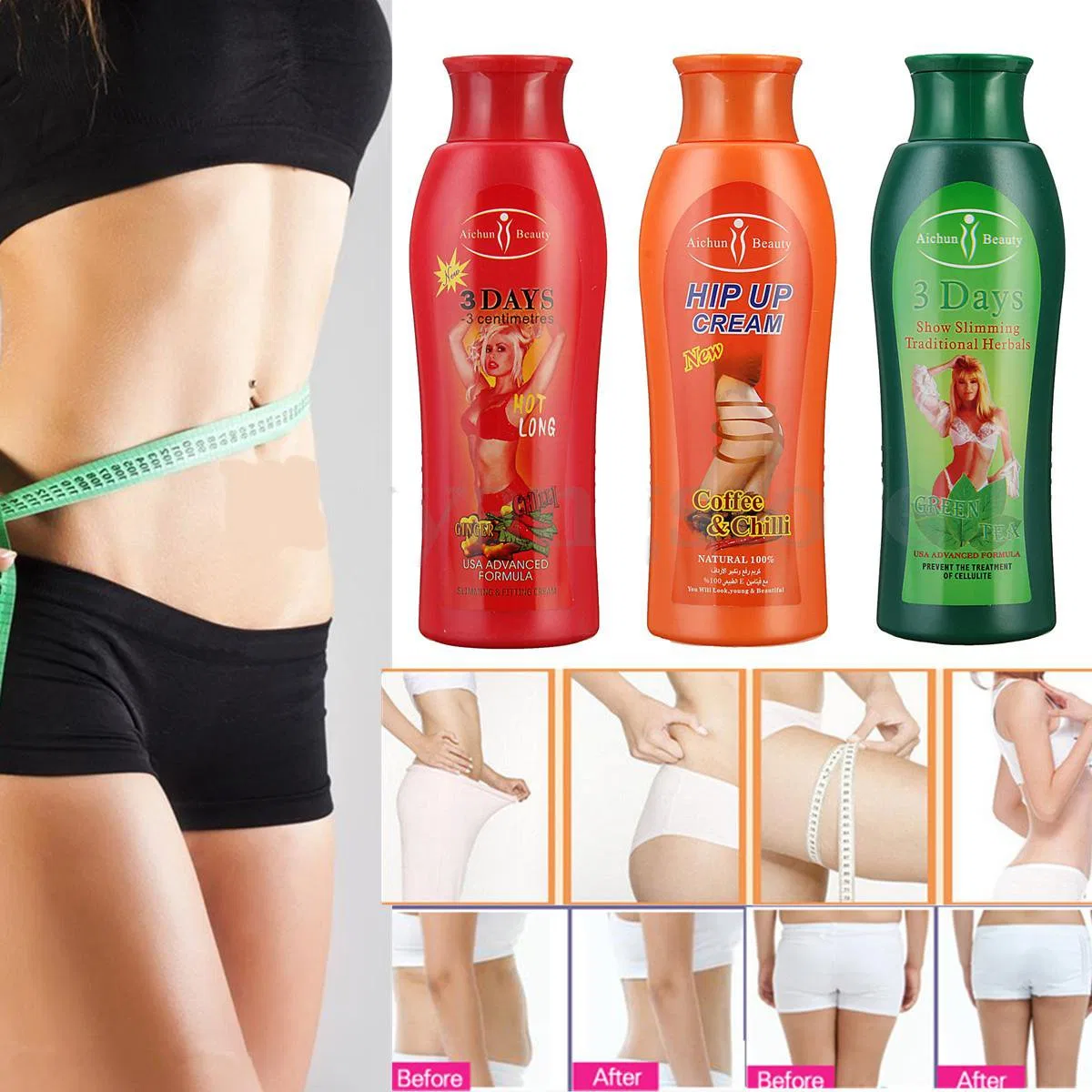 Крем для увеличения ягодиц, AICHUN BEAUTY, 200 мл, Зеленый Чай — фото 2
