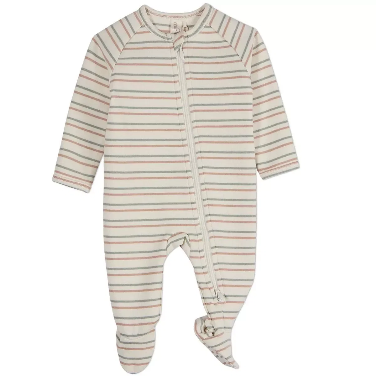 Детское боди-слип с длинным рукавом Soft Stripe NEWBORN, Sage Green