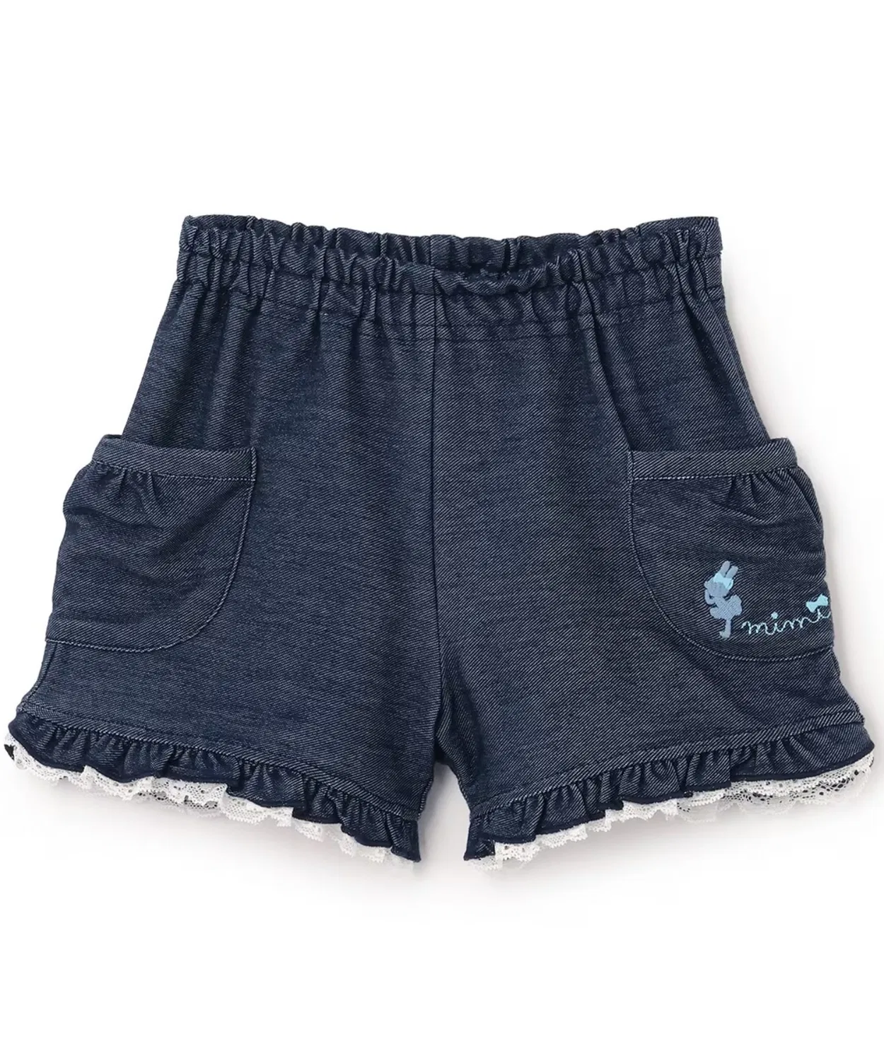 Детские шорты с фриллами и принтом, модель Denim-like Knit Twill KP, Blue — фото 4