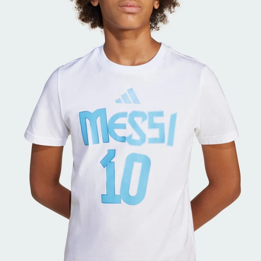 Детская футболка с принтом Messi Name and Number adidas, Синий — фото 4