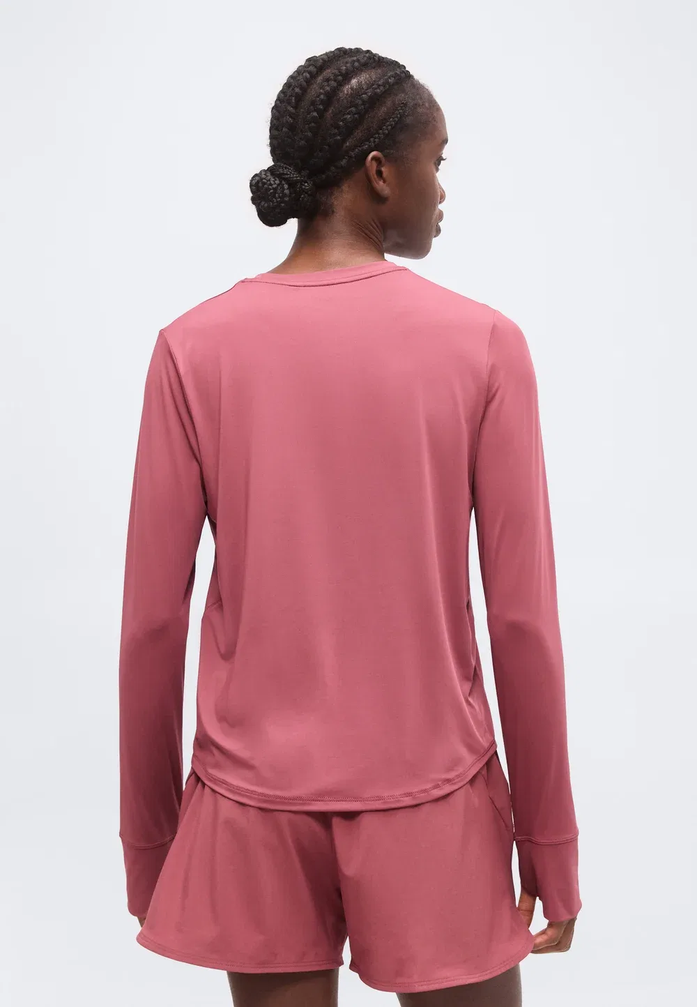Классический вариант - блузка с длинными рукавами Nike Performance, Pink Smoke/White — фото 3