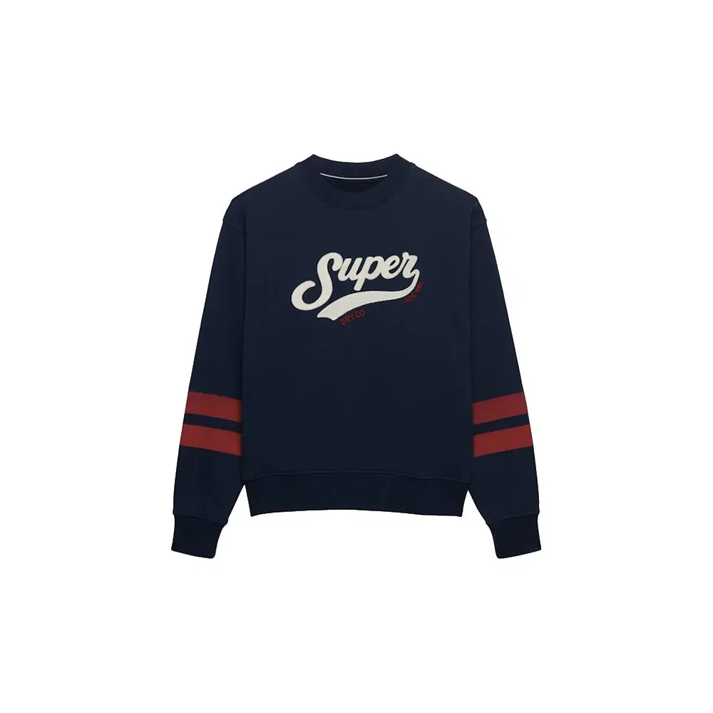 Свитшот свободного кроя Superdry Varsity Script Loose Crew, синий — фото 3