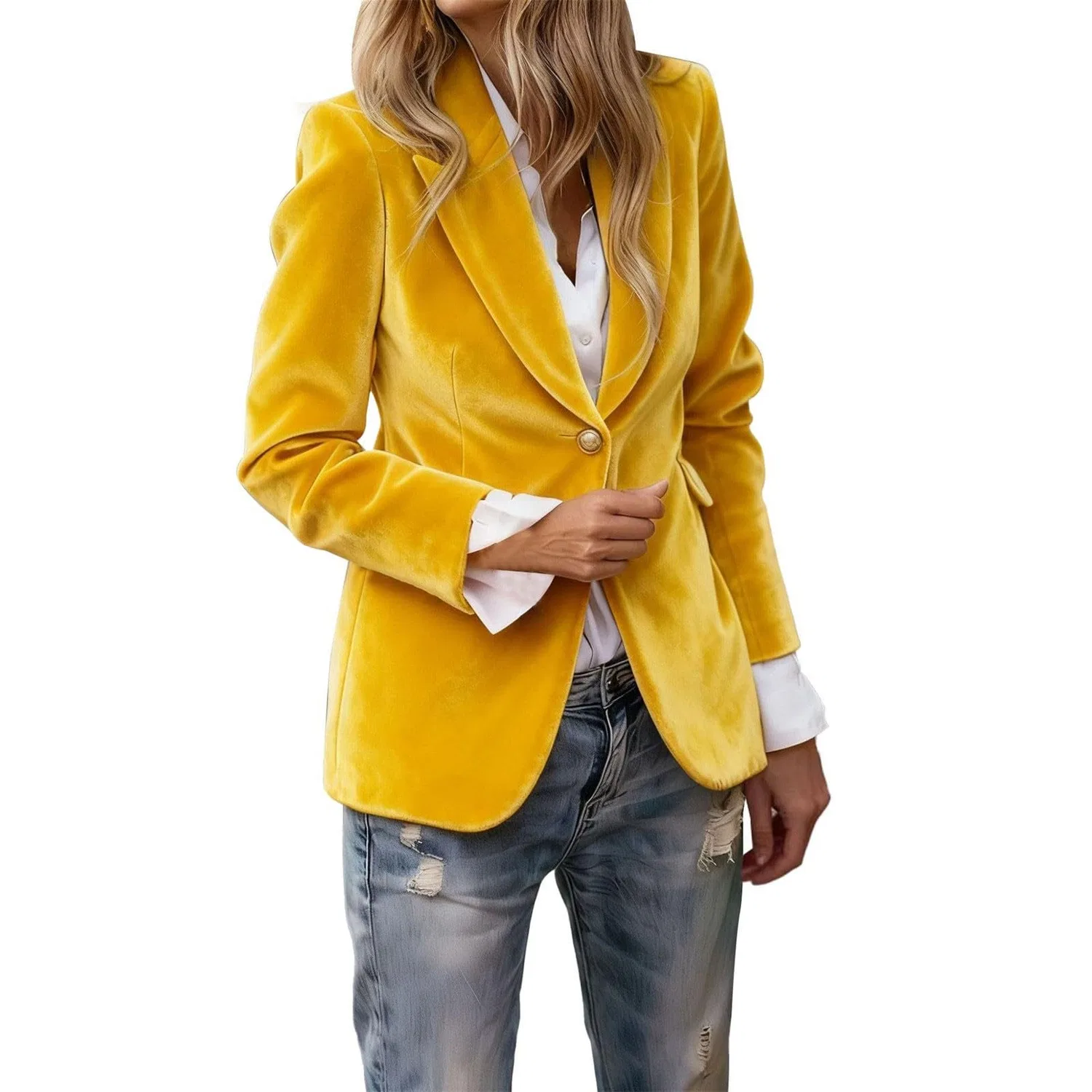 Женское бархатное пальто с принтом Vintage Casual Slim Fit Jacket, Arancione