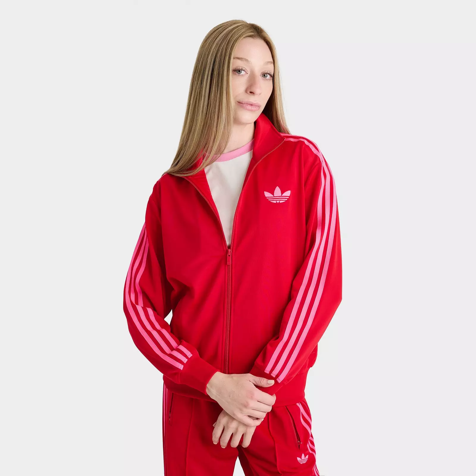 

Толстовка Women's adidas Originals adicolor 3-Stripes Firebird Loose Track, красный