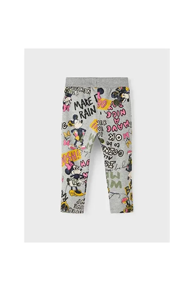 Детские спортивные штаны для девочек с принтом Alti Mini Name It, Gray-Melange — фото 3