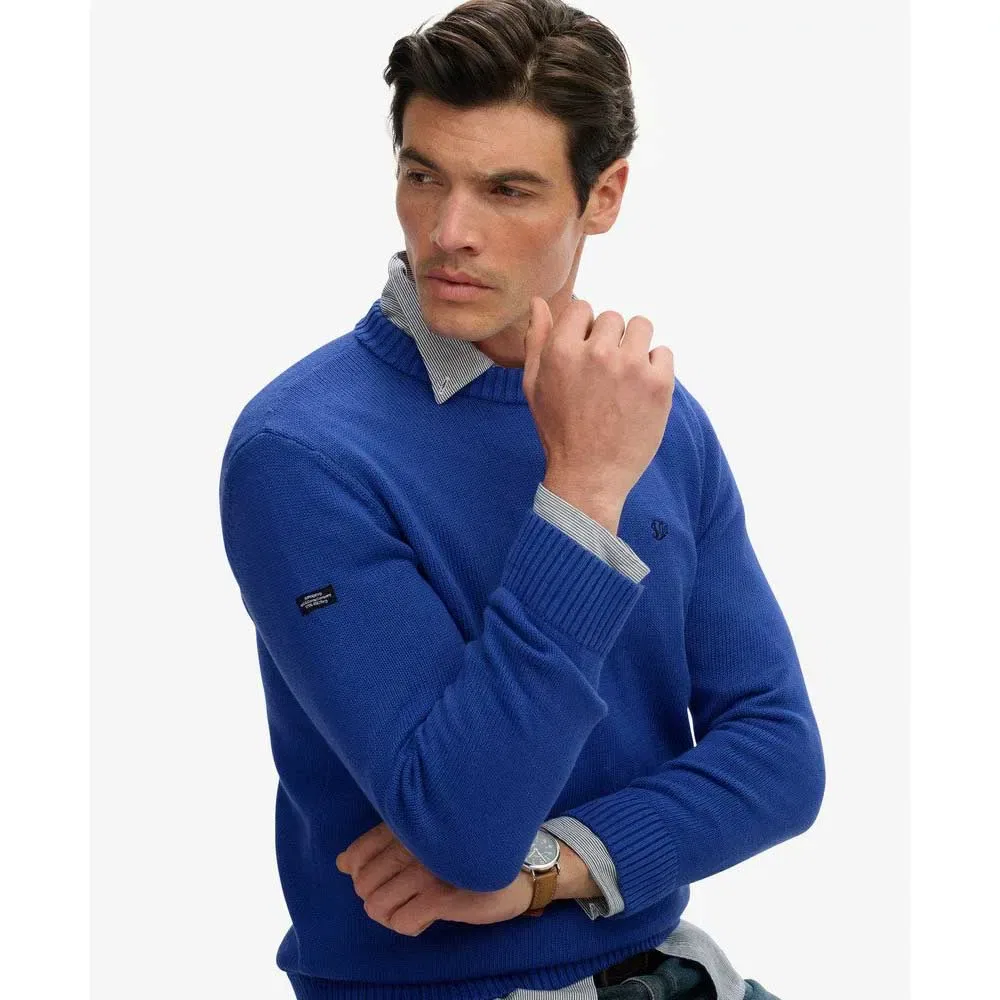 Свитер Preppy Cotton Superdry, синий — фото 4