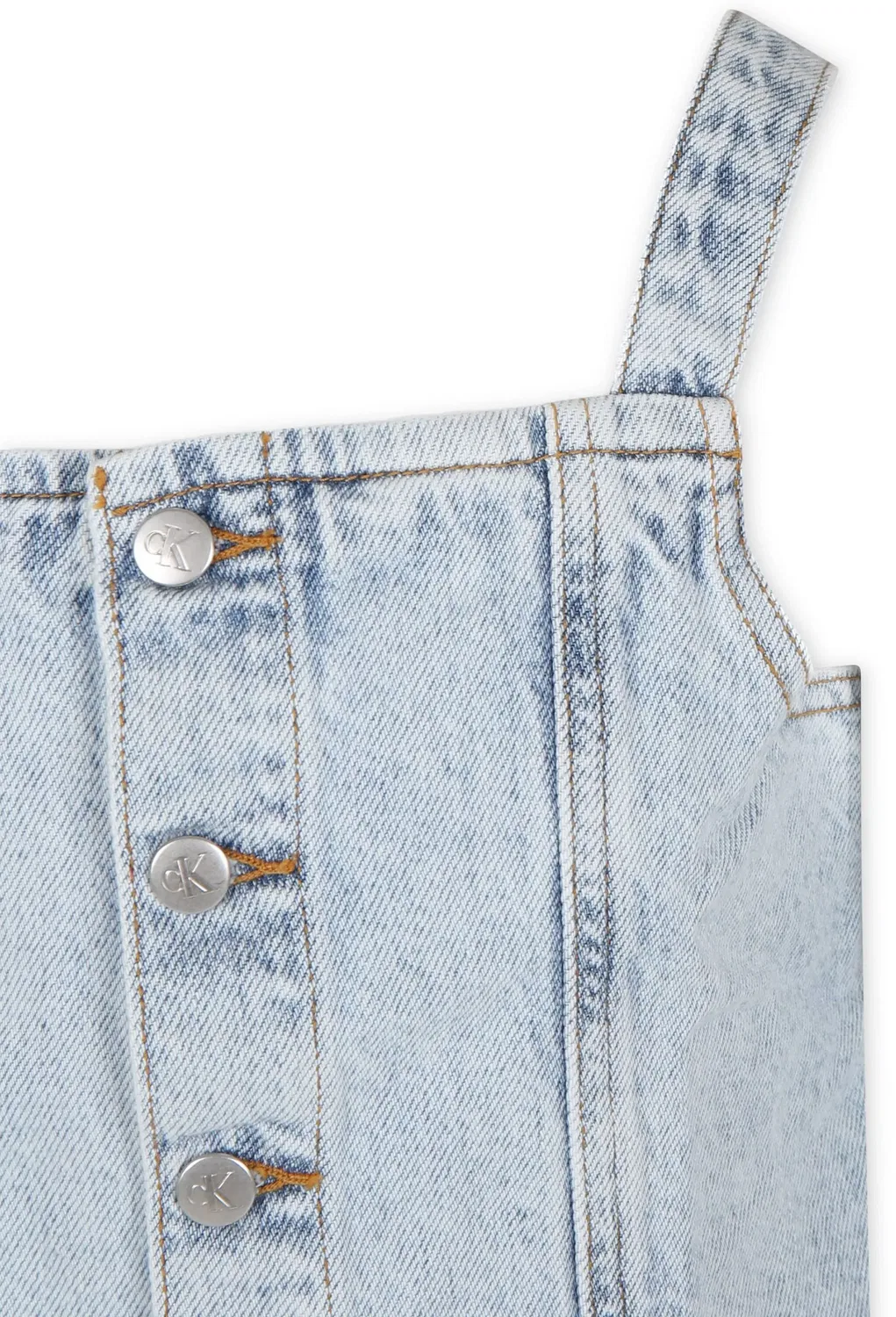 Джинсовый топ без рукавов Calvin Klein Kids, синий — фото 3