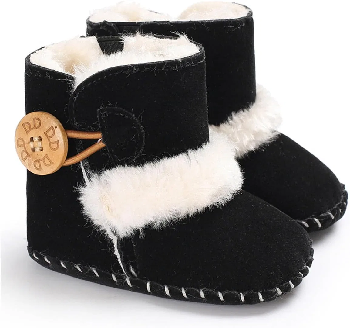 Детские зимние ботинки для девочек с пуговицей HsdsBebe, Balck