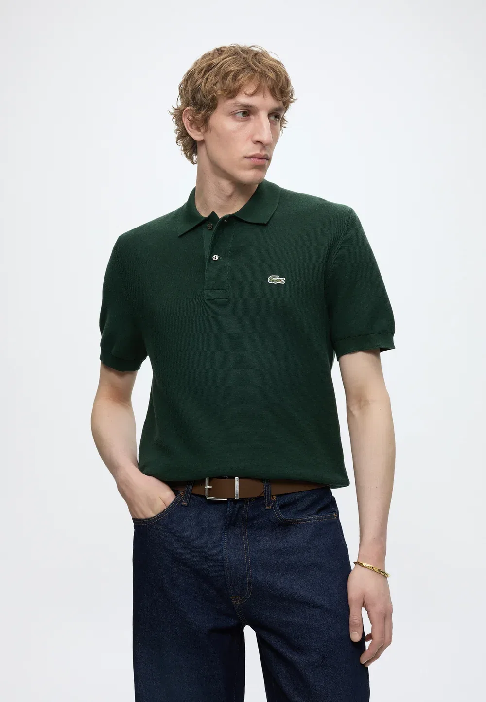 Рубашка поло Lacoste зеленый — фото 4