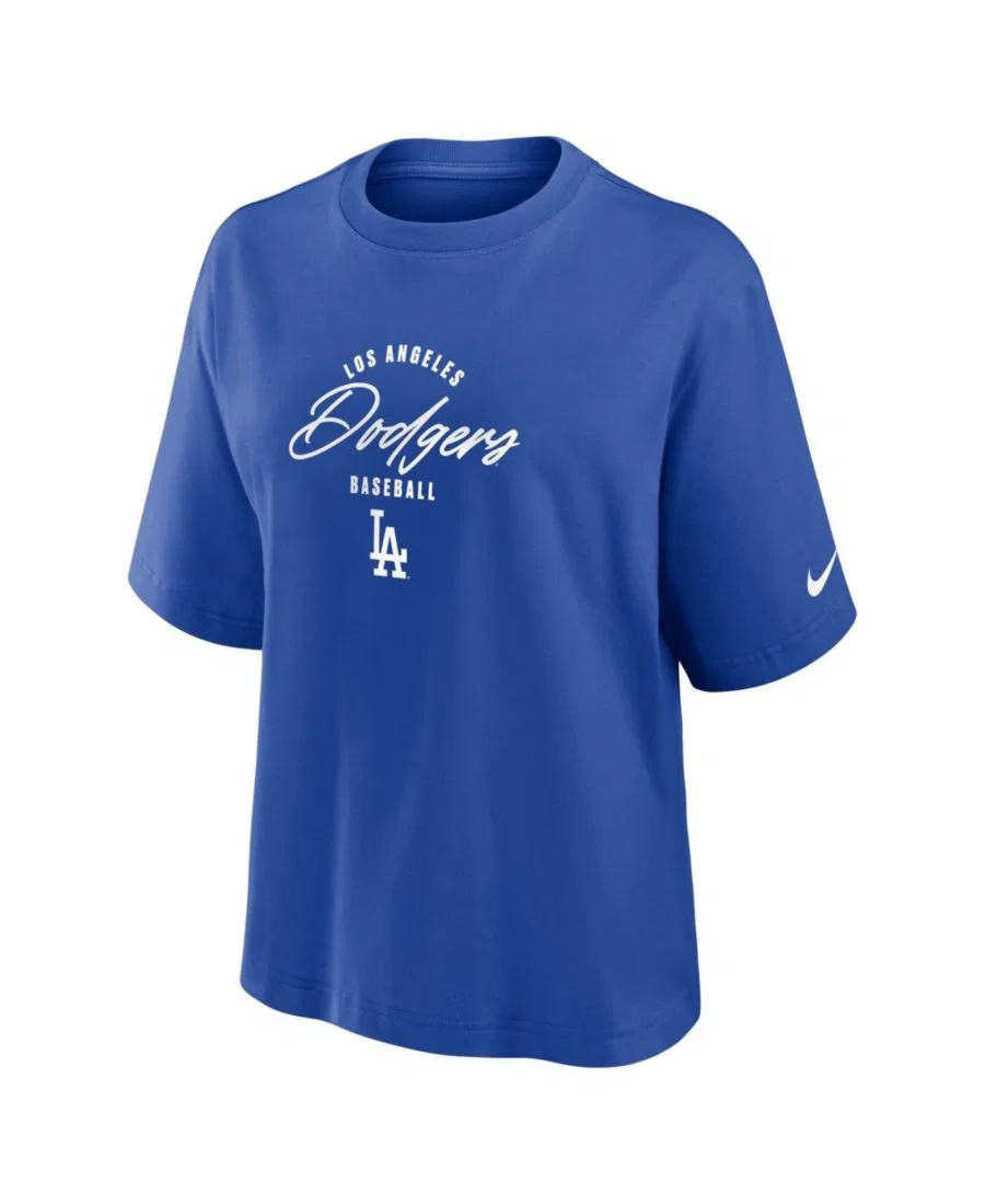 Женская футболка Enrique Hernández Royal Los Angeles Dodgers Premium Essentials Boxy с именем и номером игрока Nike, Royal — фото 4