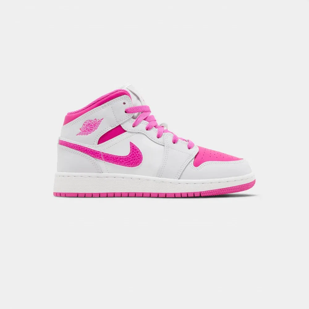 Детские кроссовки Jordan 1 Mid Fire Pink, Jordan, Rosa