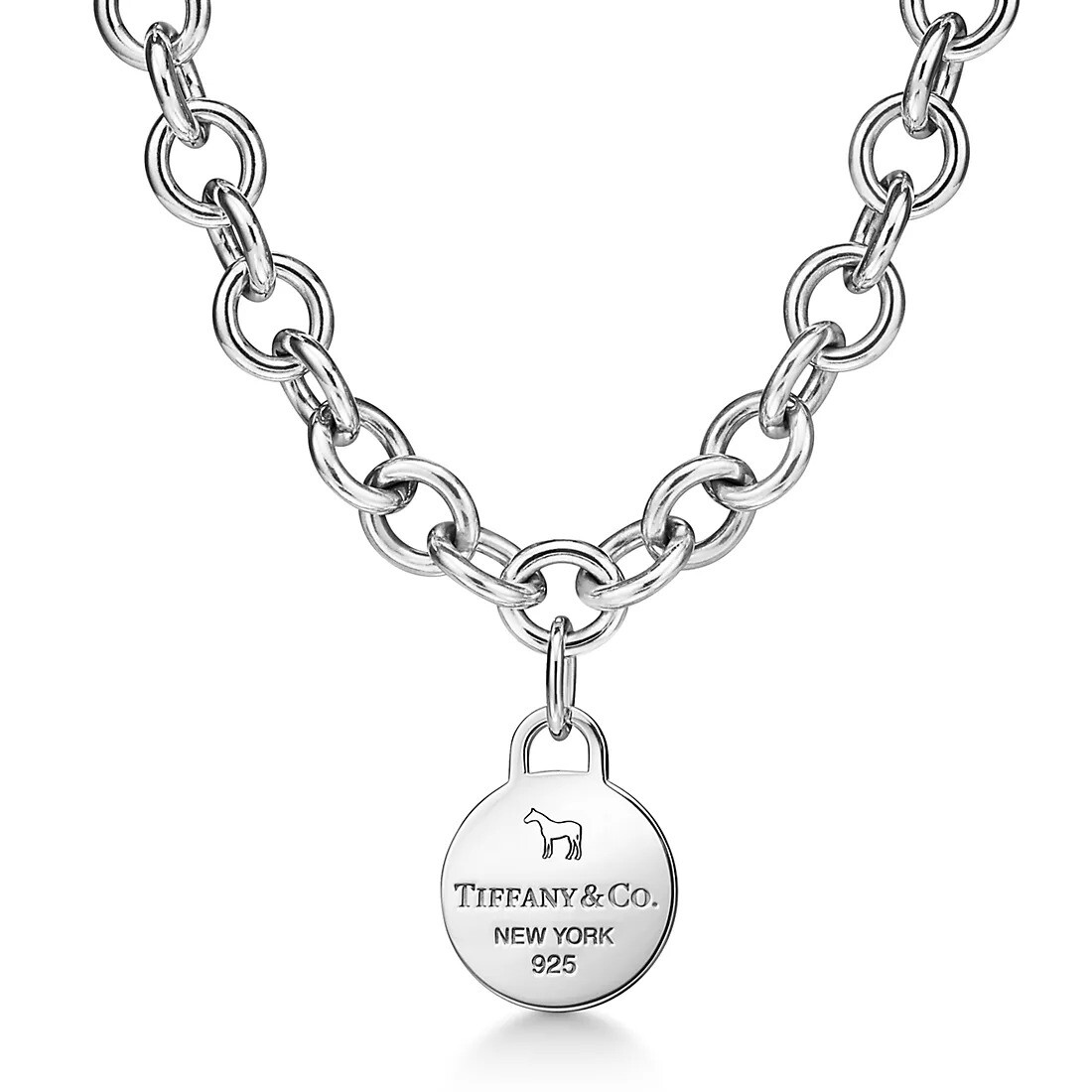 

Колье Tiffany & Co. The Return to Tiffany x Beyoncé Collection Round Tag, серебро