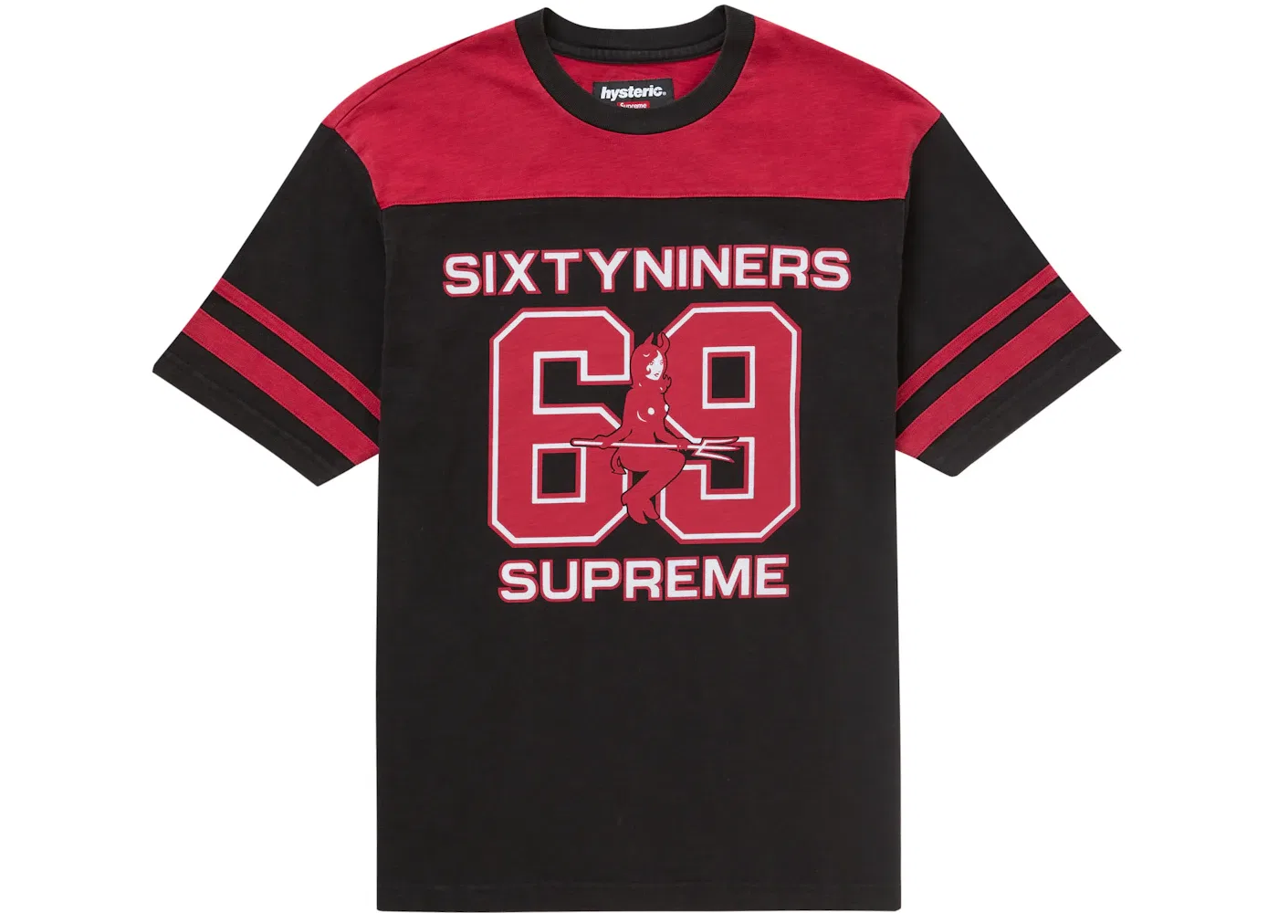 Мужская футболка Supreme Hysteric Glamour 69 Football Top, Black