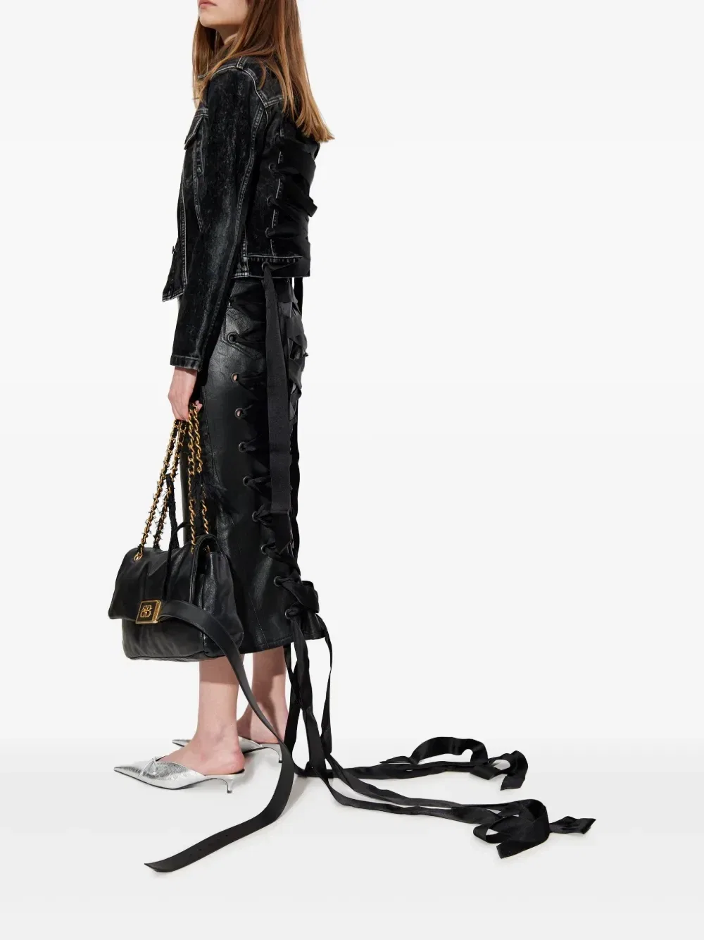 Юбка мини Balenciaga, черный — фото 2