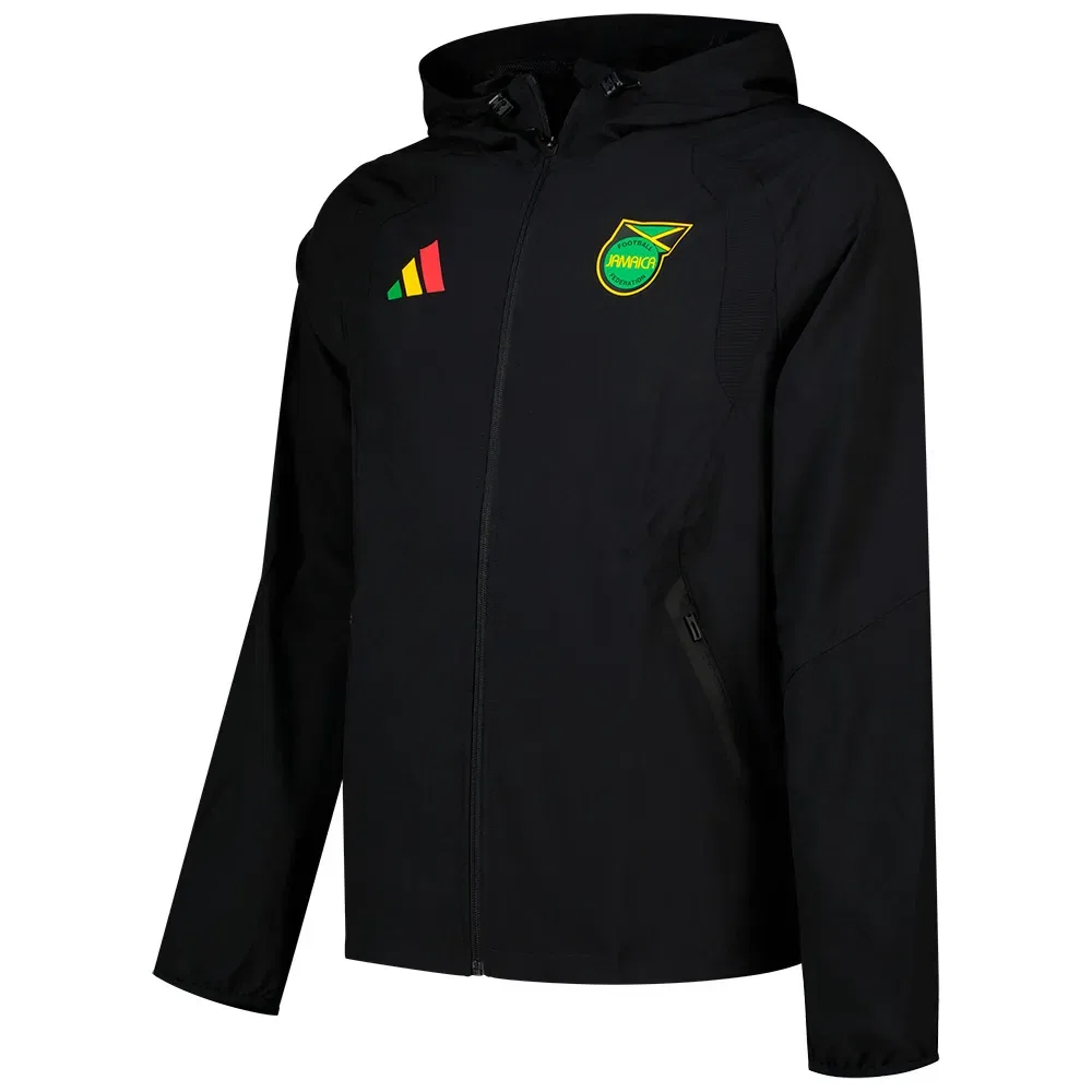 Мужская ветровка с принтом Jamaica Tiro Travel Windbreaker Adidas, Black — фото 2