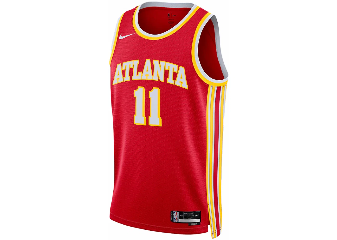Мужская баскетбольная джерси с принтом Nike NBA Atlanta Hawks Trae Young Icon Edition Swingman Jersey, Red/White