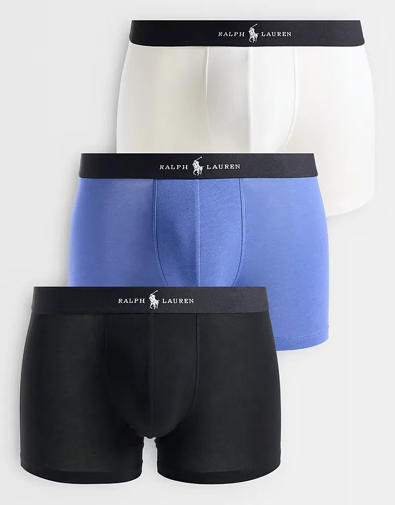 Боксеры классические с поясом с логотипом 3 шт Polo Ralph Lauren, темно-синий