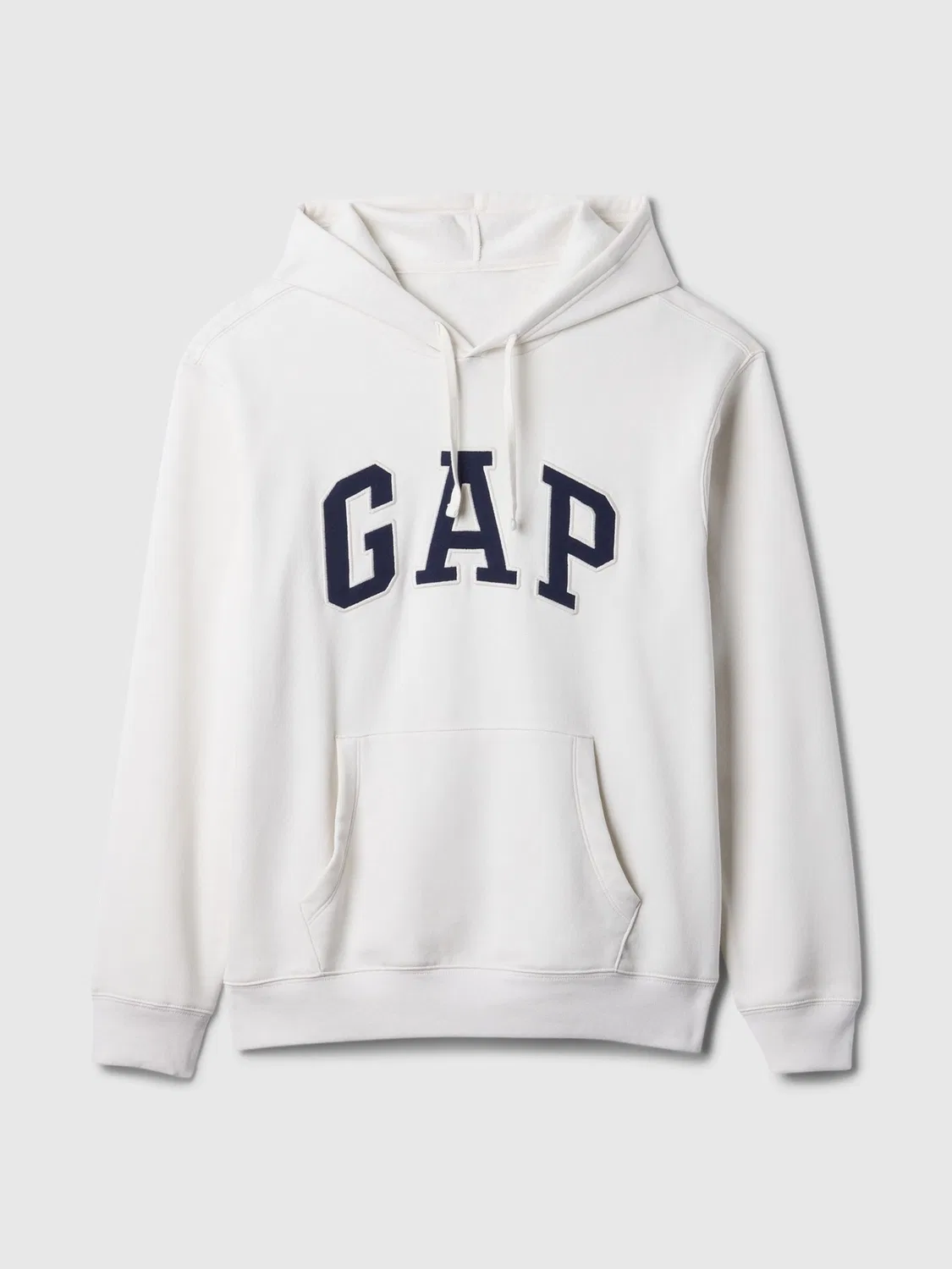 Худи свободного кроя White Relaxed Logo Hoodie Gap, белый — фото 4