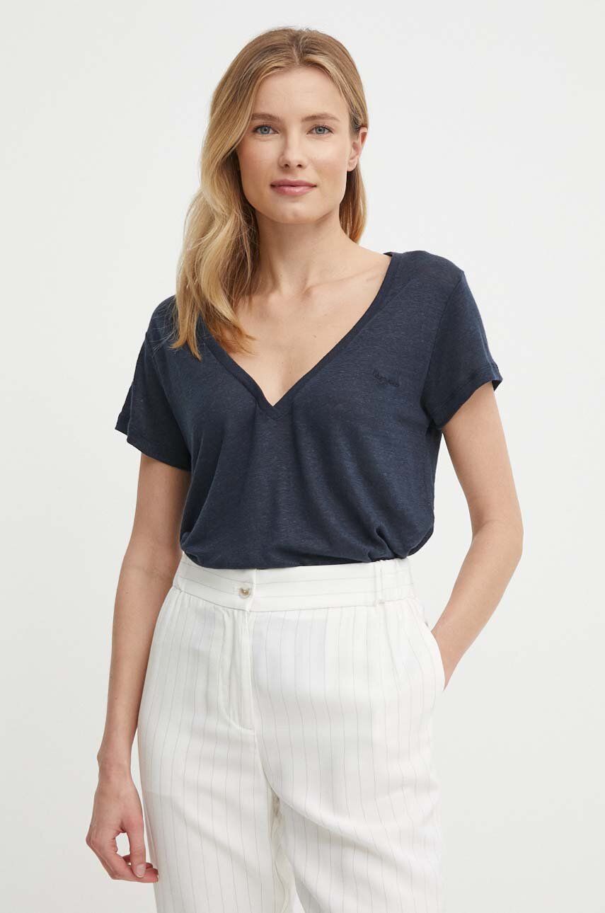 

LEIGHTON льняная футболка Pepe Jeans, темно-синий