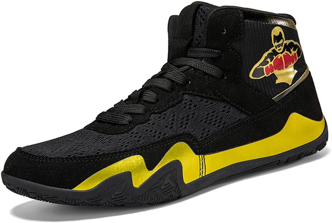 

Боксерская обувь для мужчин, кроссовки, дышащие борцы, спортивные ботинки, удобная бодибилдинговая спортивная обувь Ukuboxbag, желтый