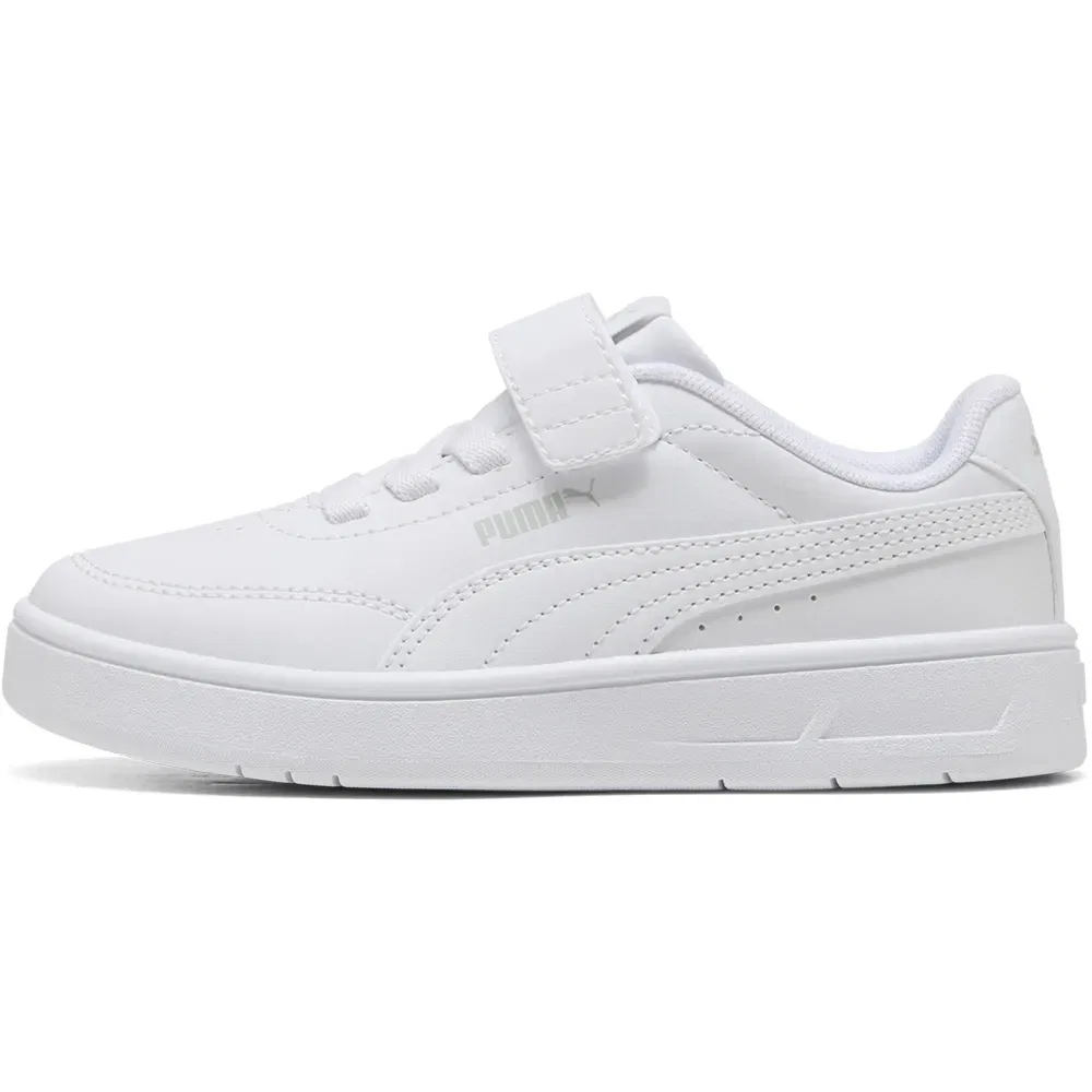 Детские кроссовки для девочек с закрытой пяткой Court Classic Clean AC+ Puma, White — фото 3