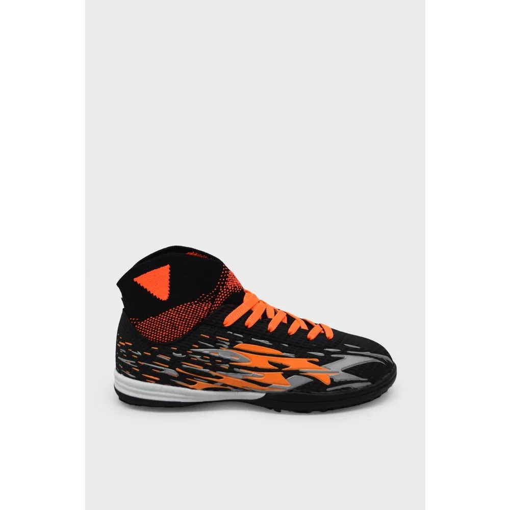 Детские футбольные бутсы для мальчиков с носком для мини-футбола Black Orange Mp-1700 Mp