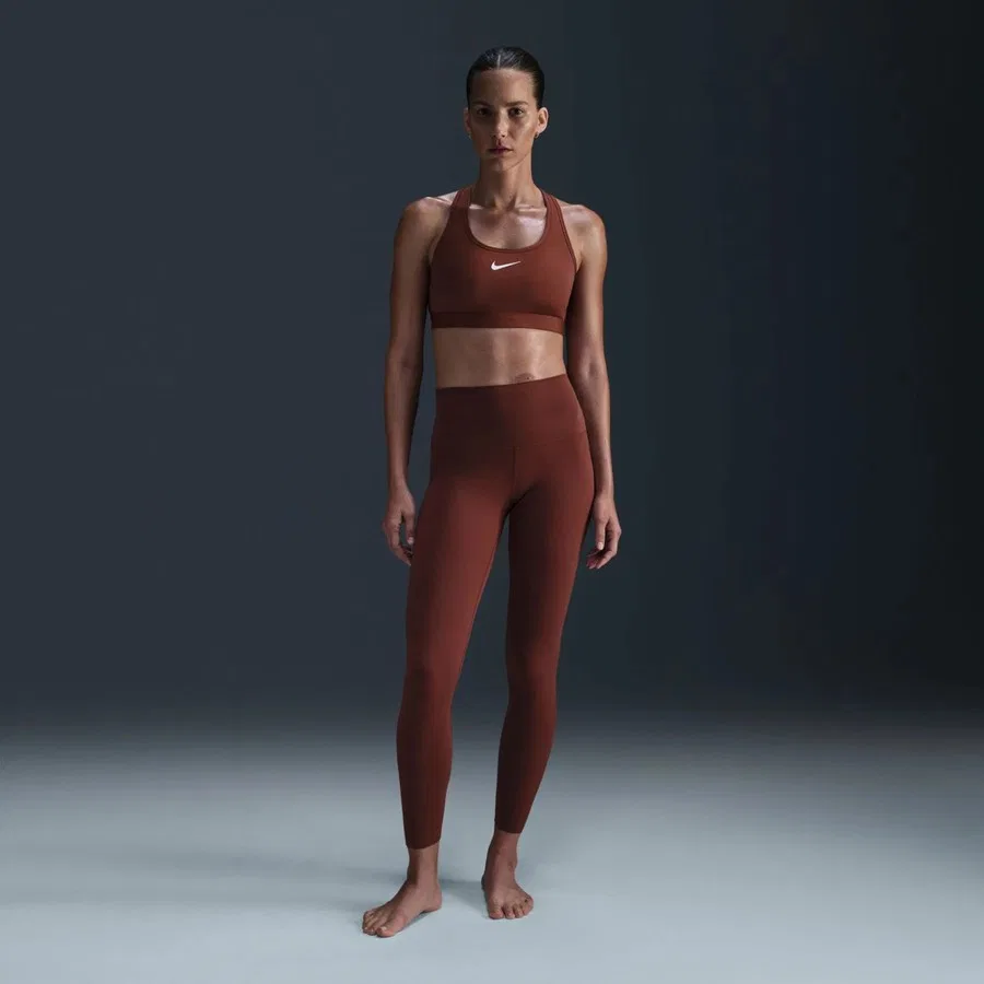 Женские леггинсы с высокой посадкой Dri-Fit Zenvy Gentle-Support InfinaSoft Nike, Коричневый — фото 3