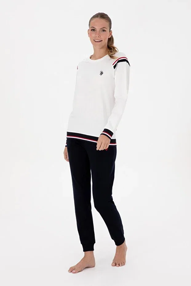 Женская пижама с длинным рукавом U.S. Polo Assn., Ecru