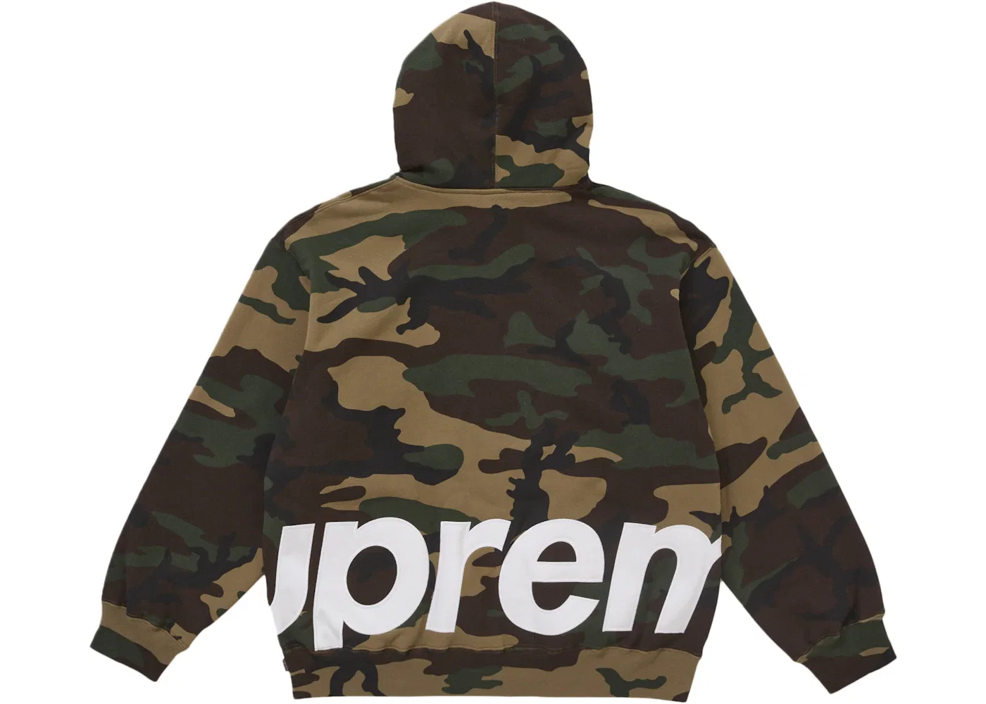 Мужская худи с капюшоном на молнии Supreme Big Logo Zip Up Hooded Sweatshirt Woodland Camo, Woodland Camo — фото 2