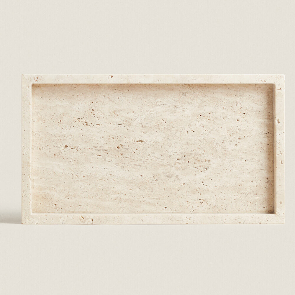 

Поднос Zara Home Rectangular Marble, бежевый