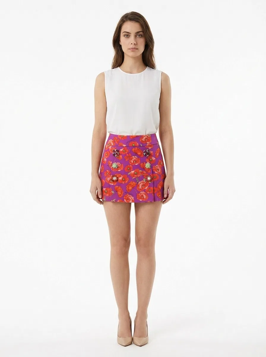 Женская мини-юбка с контрастным дизайном Bicolor Cotton Mini Skirt Dolce & Gabbana, Bicolor