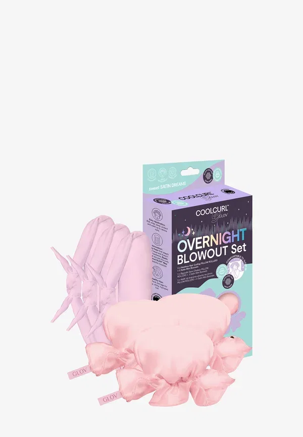 Набор для укладки волос Coolcurl на ночь - бигуди и щипцы для завивки без нагрева 134 г Glov, розовый