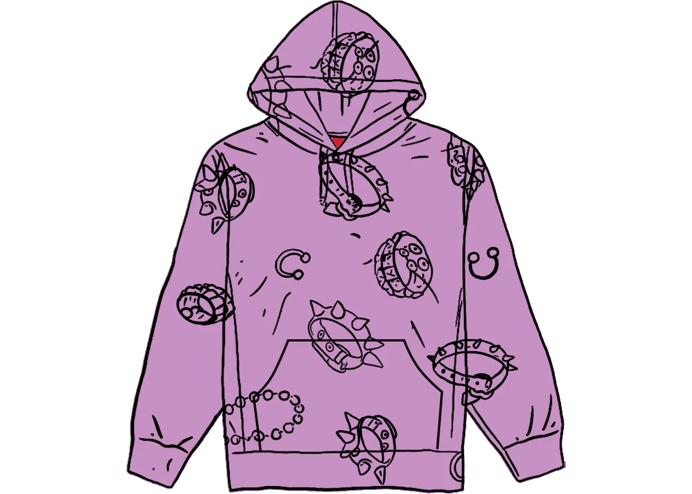 Мужской худи с принтом Supreme Hooded Sweatshirt, Violet
